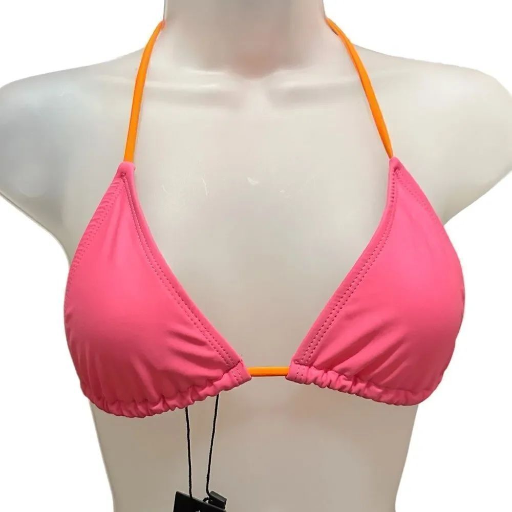 NWT Dolls Kill Pink Orange Y2K Bikini Top